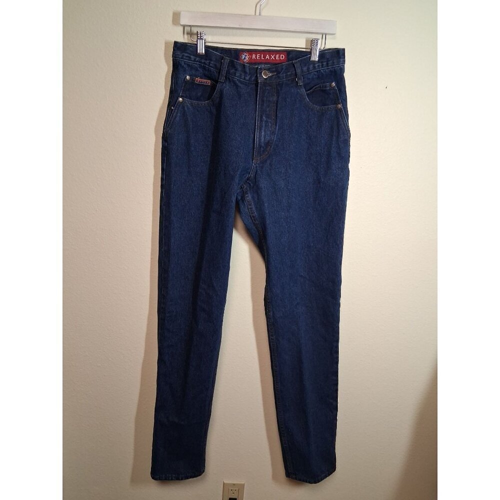 VTG Posted Denim Blue Jeans Relaxed 90s Y2K Women's Size 12 - 32x36